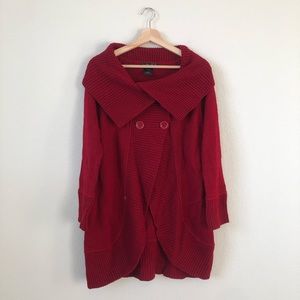 United States Sweaters Red Cable-knit Cardigan